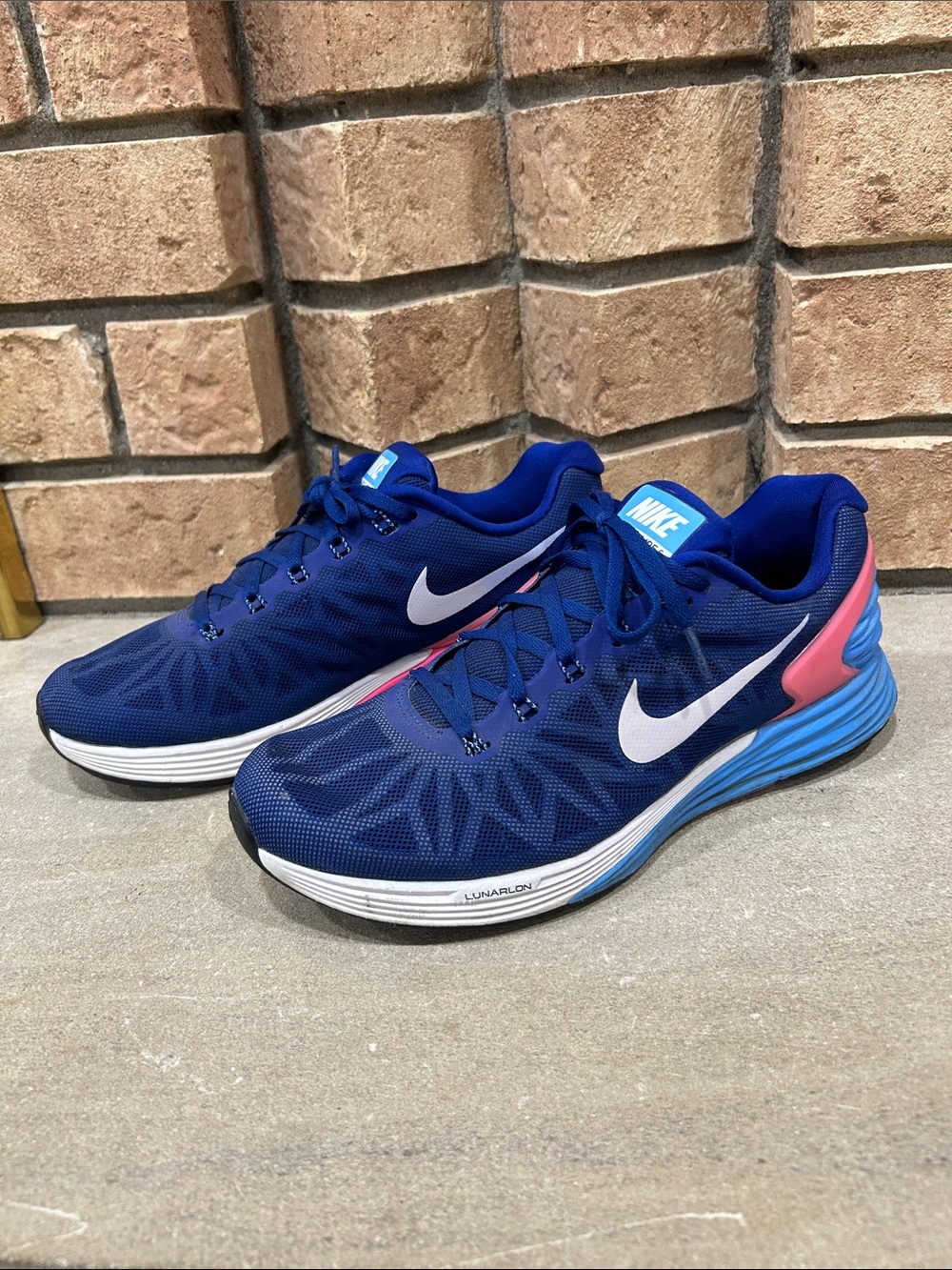 Nike LunarGlide 6 Shoes Women’s Size 9.5 Blue Pink Running Sneakers 654434-416